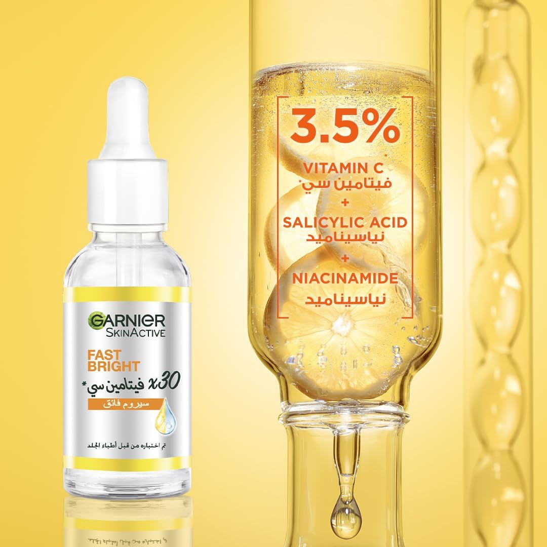 garnier fast bright skinactive vitamin c + niacinamide anti dark spot 30x booster serum 30ml