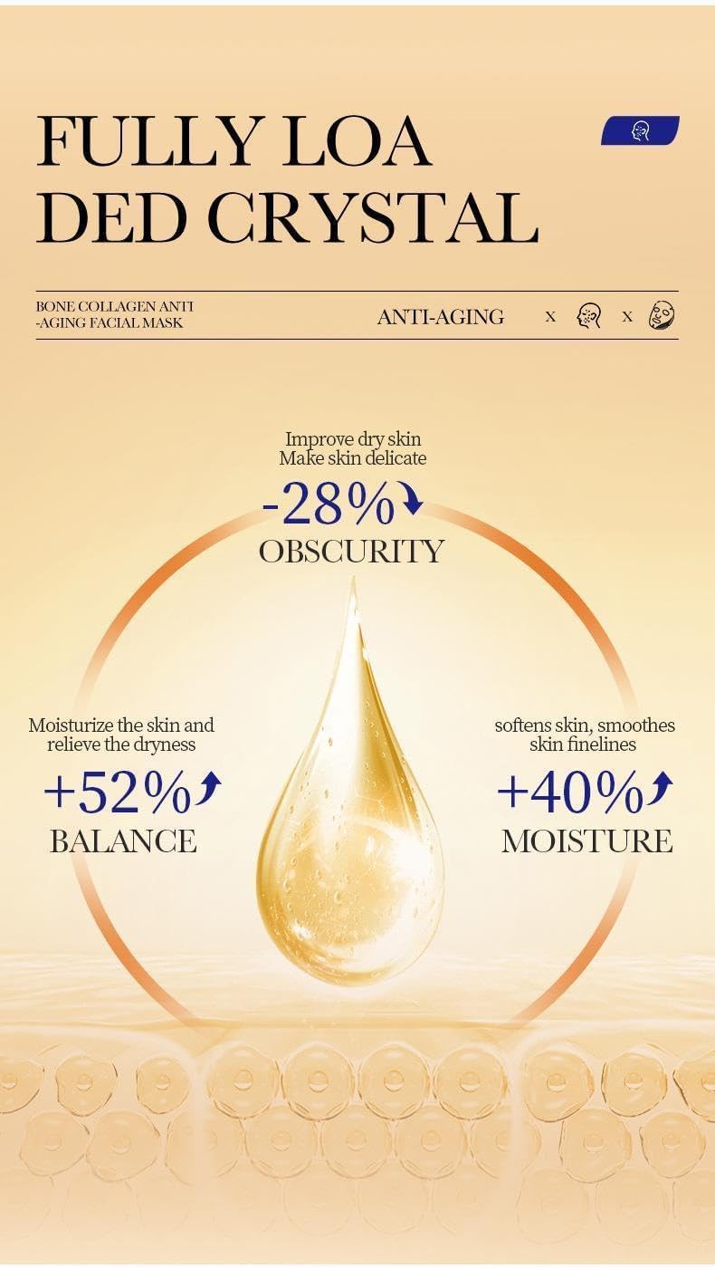 laxdamre 12 pcs korean face sheet mask skincare anti aging, wrinkle hydrating, firming anti aging face sheet masksfor men & women brightening facial mask for all skin types