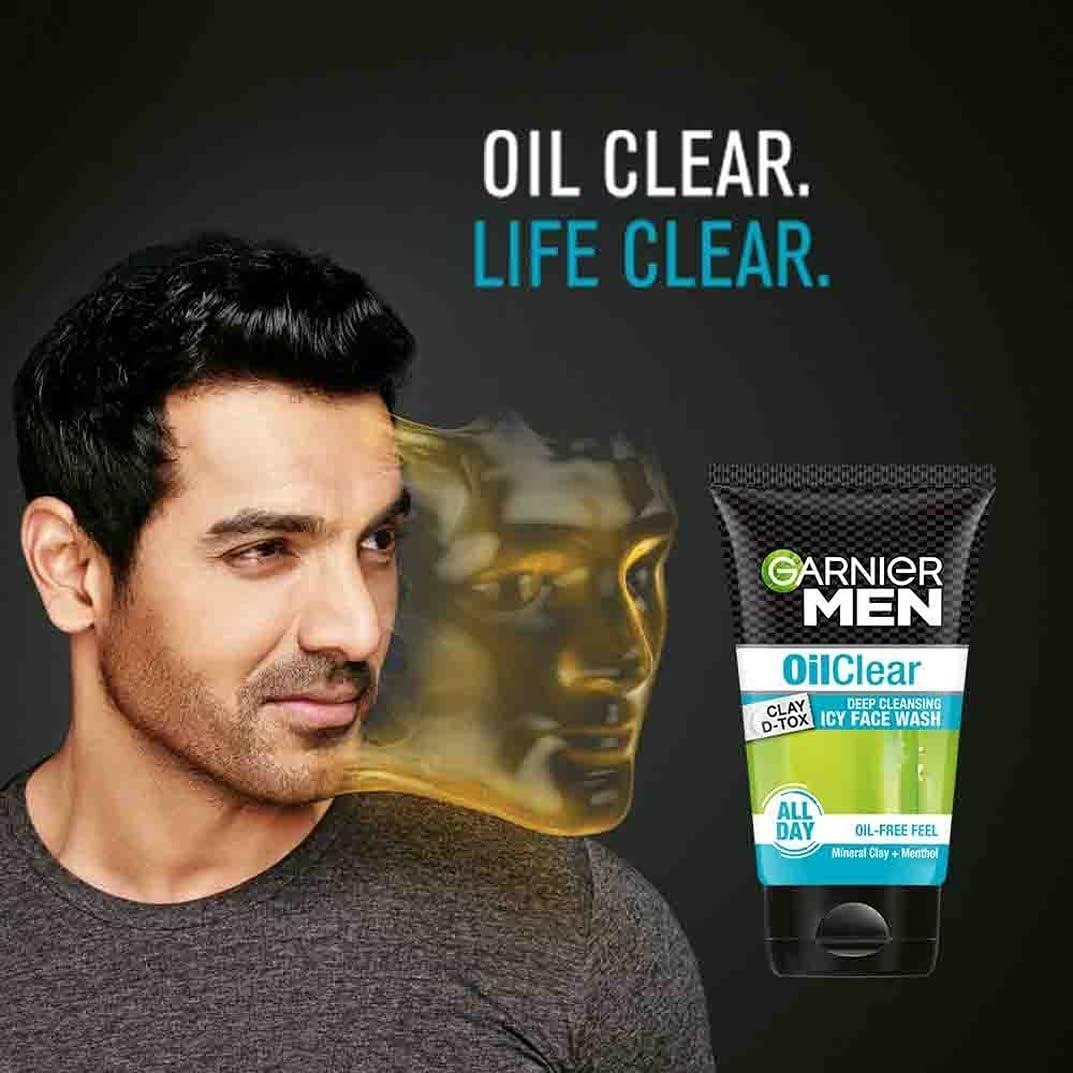 garnier men oil clear face wash, 100g 100gm
