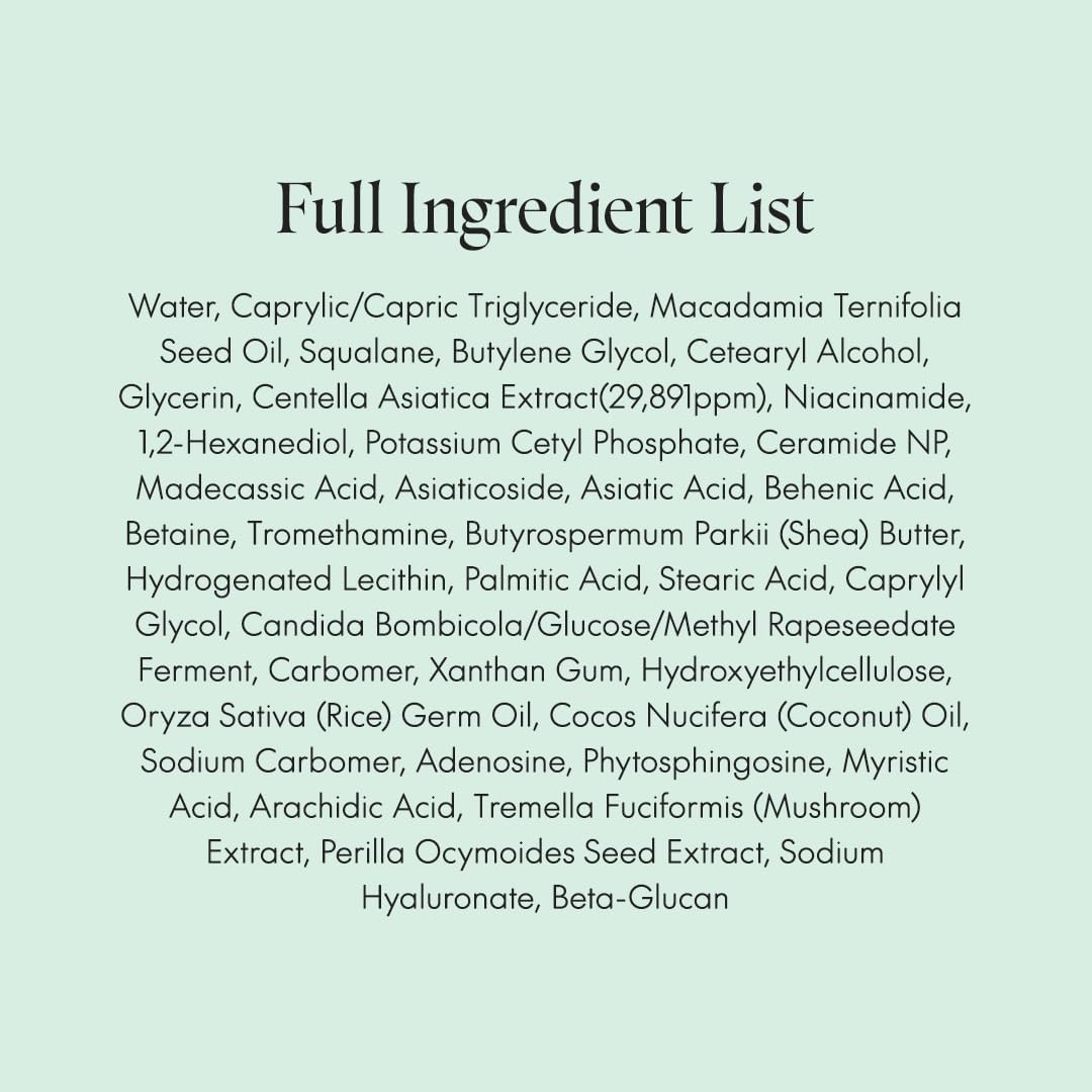 purito centella unscented cream, korean centella, for all skin types, soothing, facial cream for face, k beauty, korean skin care, 50 ml 1.7 fl.oz