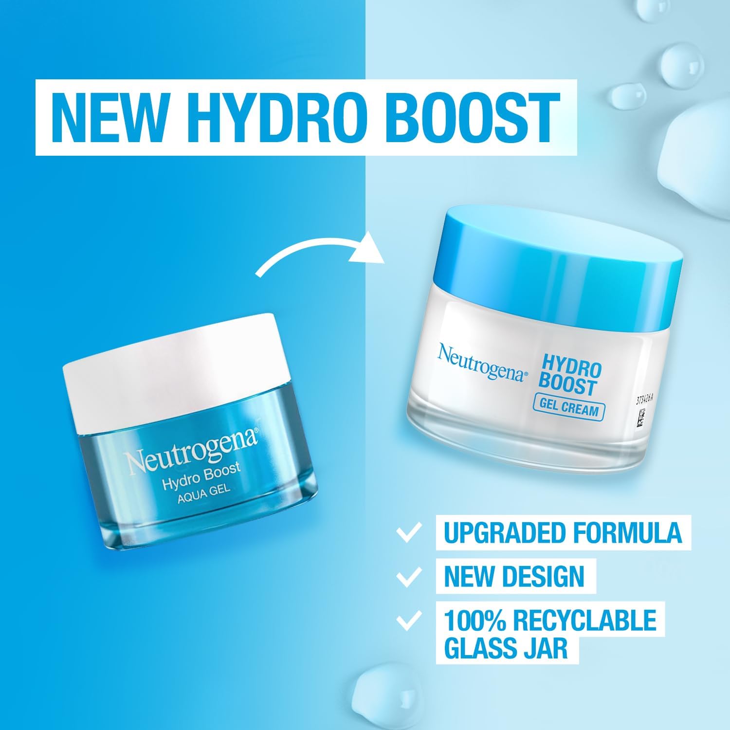 neutrogena face moisturizer water gel, hydro boost with hyaluronic acid, 50ml (pack of 2)