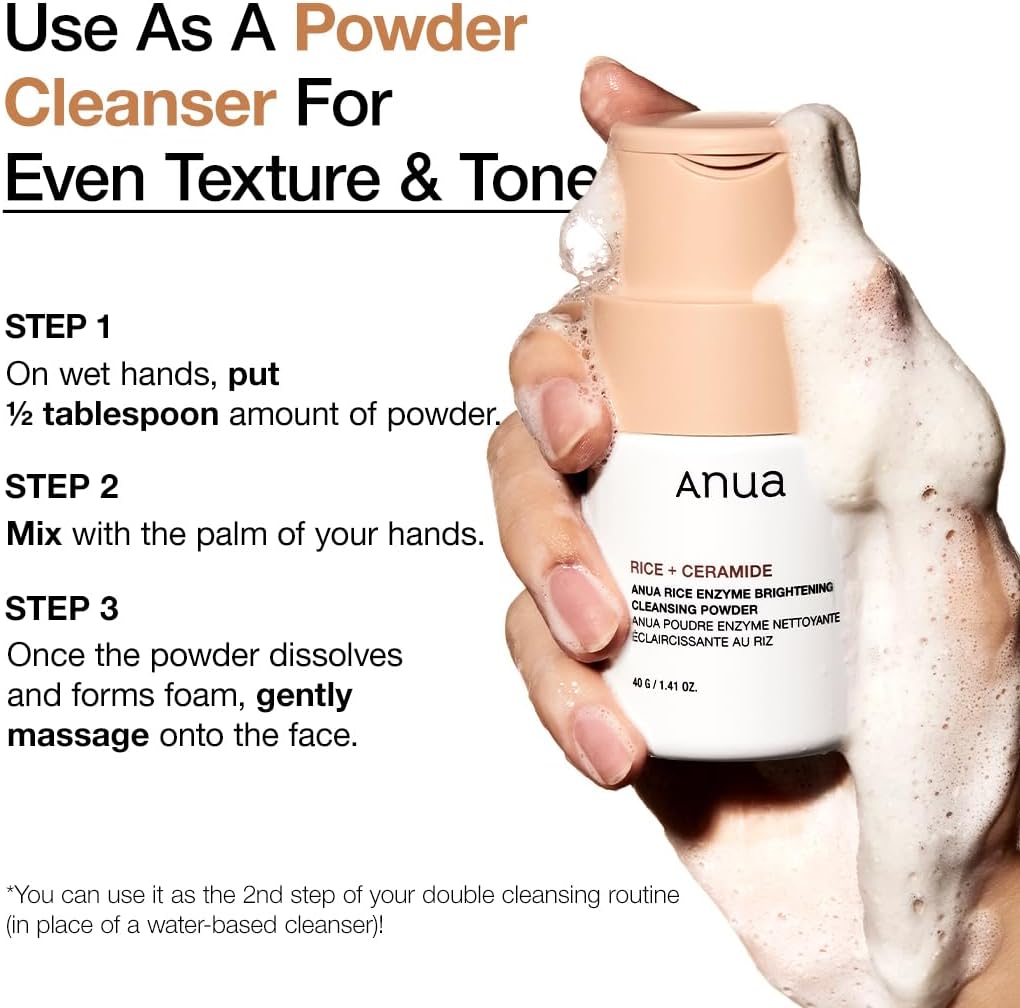 anua rice enzyme brightening cleansing powder