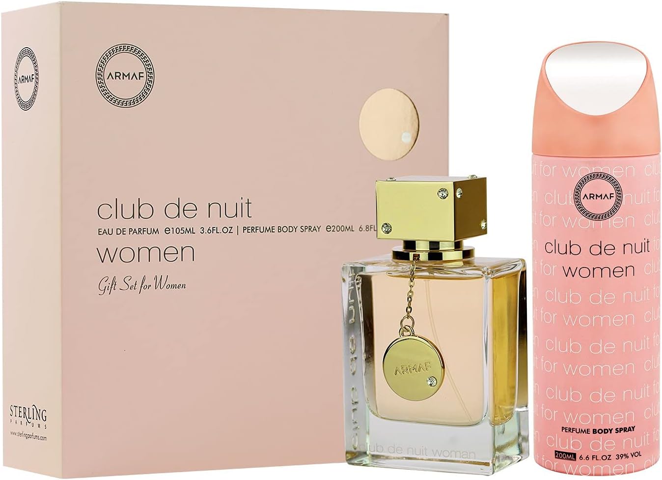 armaf perfumes club de nuit women 2 pieces gift set, eau de parfum 100ml, body spray 200ml, perfume for woman