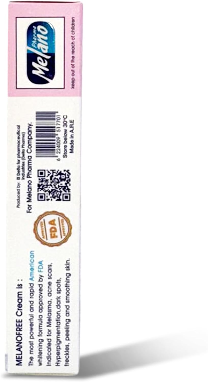 melanofree, 4% cream for melasma, whitening, acne scars & freckles powerful formula with hydroquinone 4.0%, fluocinolone acetonide 0.01%, tretinoin 0.05% skin brightening treatment, 30g