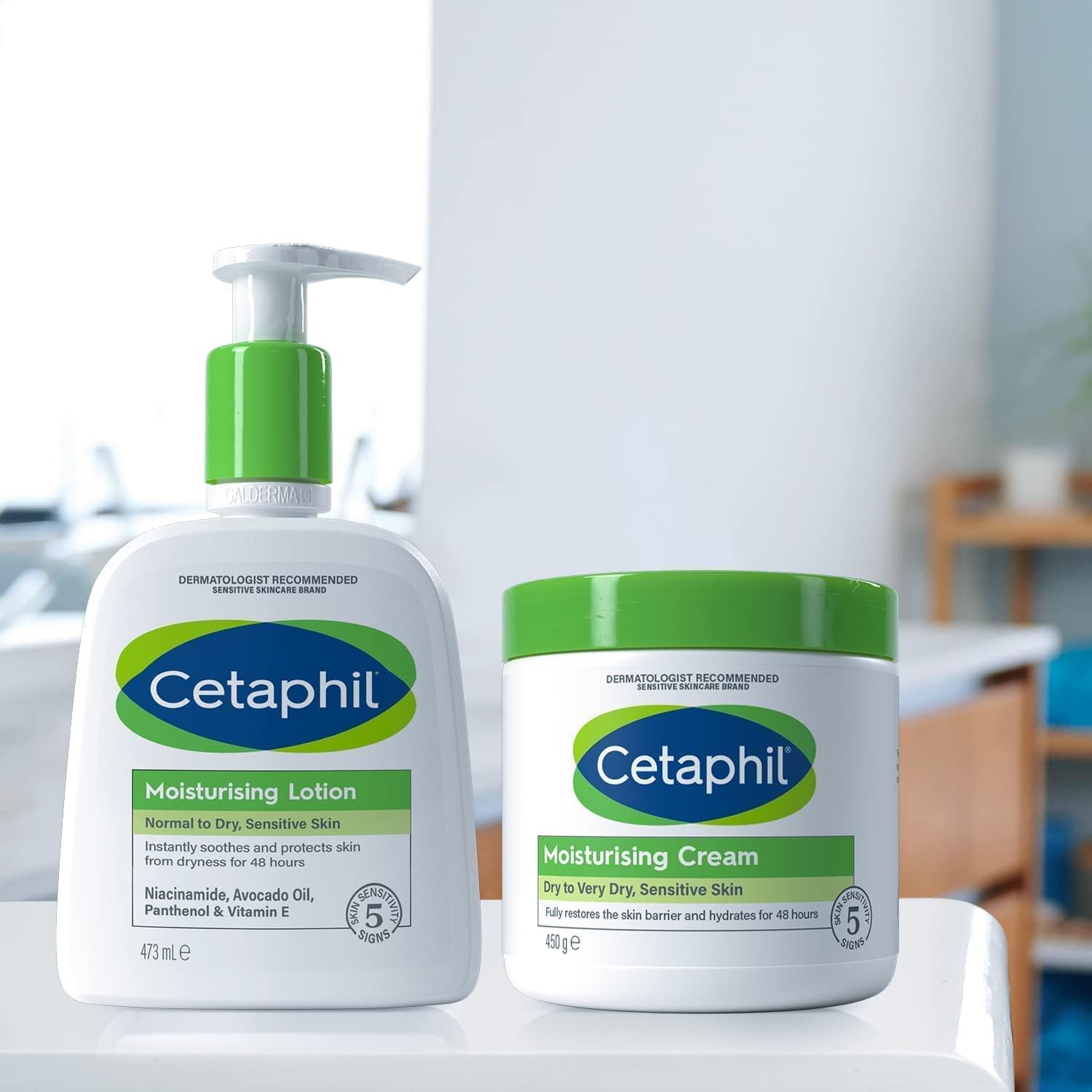 cetaphil moisturizing lotion, face & body moisturizer for men & women, normal to dry sensitive skin, unscented, 236ml