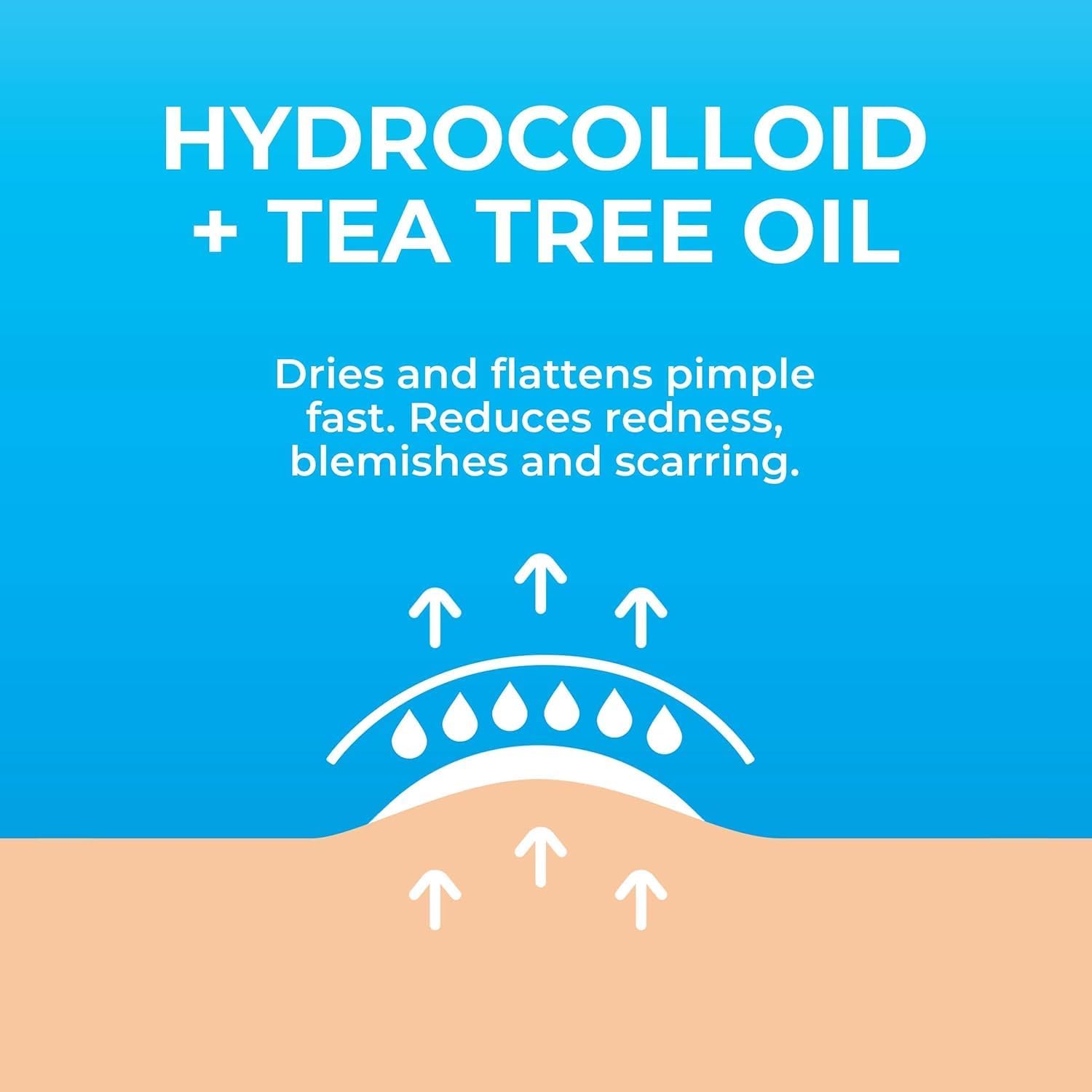 reliable arc 108 pcs hydrocolloiod pimple patches with tree tea oil acne dots / pimple / zit patches for face skin care gift set (packaging may vary)