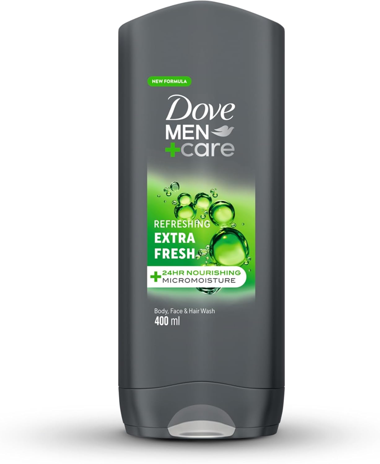 dove men+care refreshing cleanser, extra fresh, 3in1, for clean face, body and hair, with 24h nourishing micromoisture technology, 400ml