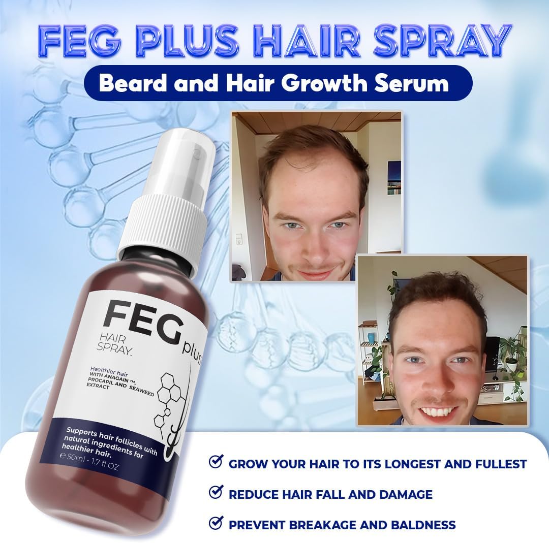 fegplus rosemary beard & hair growth serum (50ml), rosemary extract serum hair spray, rosemary oil for hair growth booster, minoxidil hair fall control, stop hair loss treatment & thicker hair