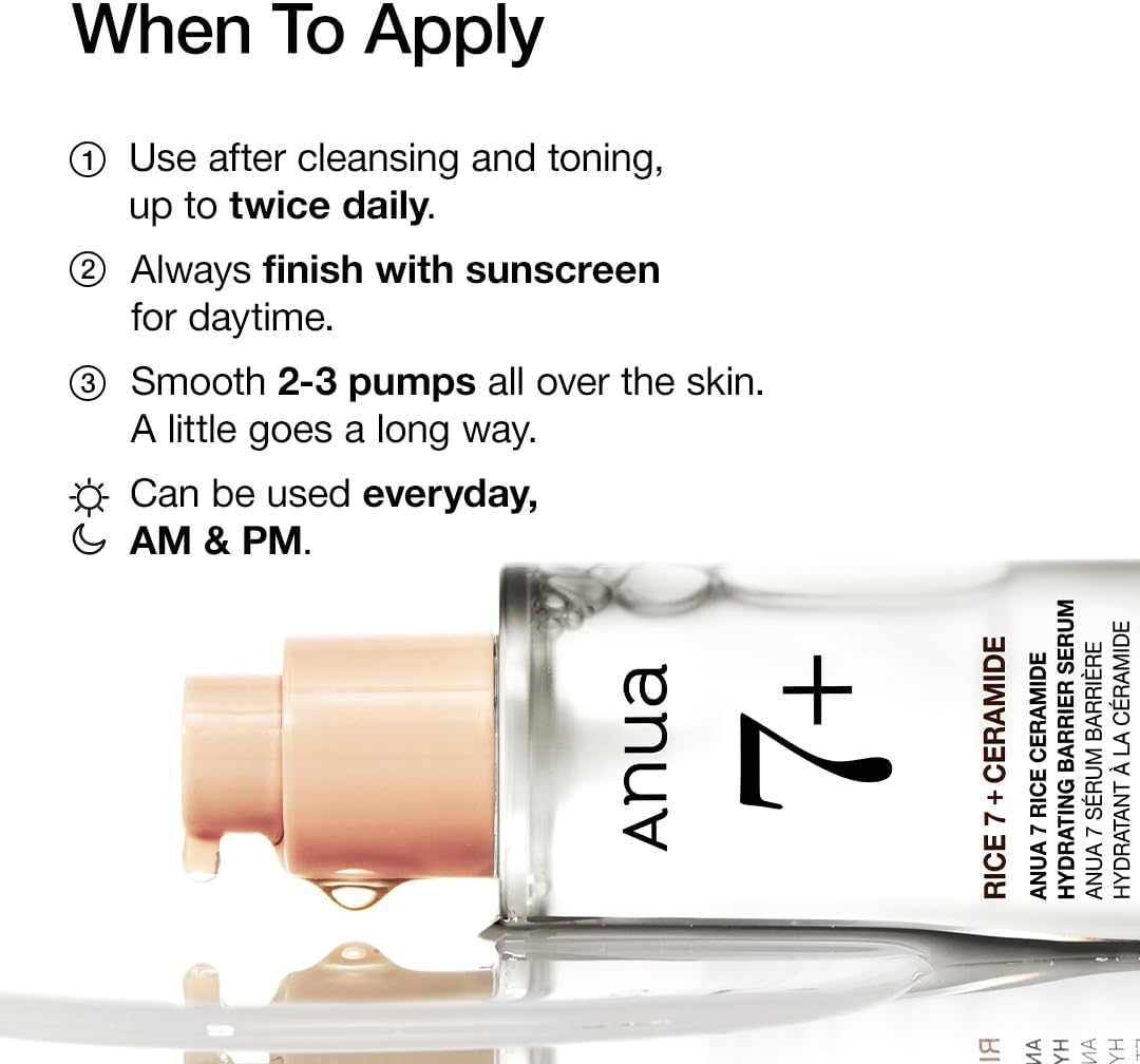 anua 7 rice ceramide hydrating barrier serum