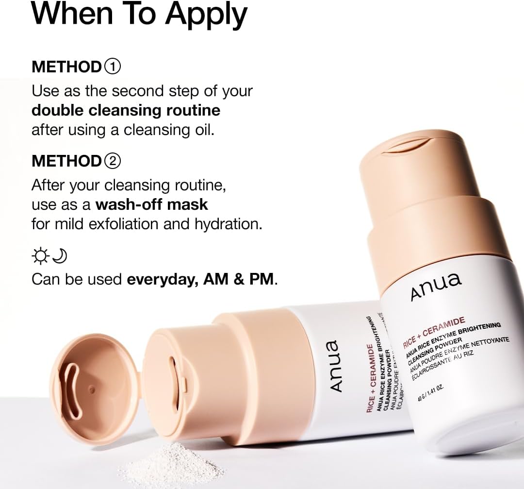 anua rice enzyme brightening cleansing powder