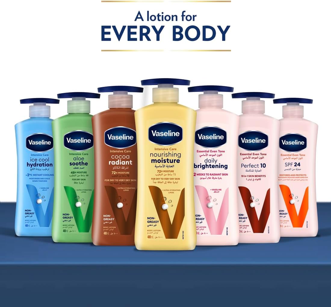 vaseline body lotion aloe soothe, 2 x 400ml