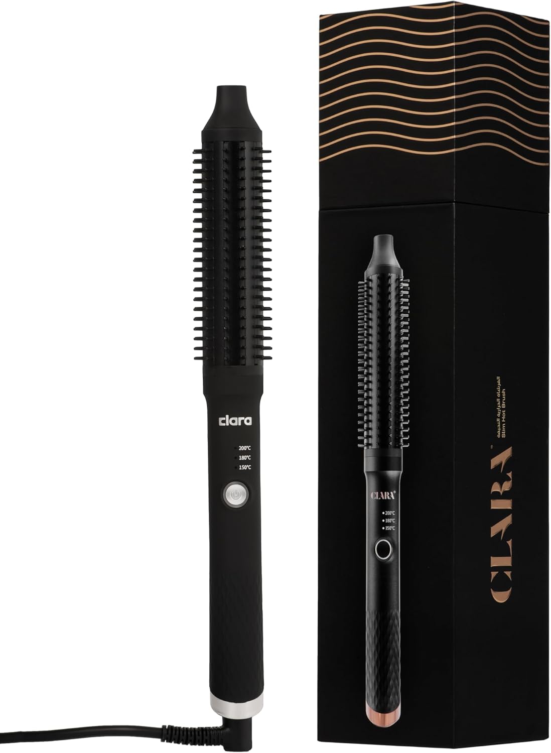 clara slim hot brush, 3 in 1 hairstyling for blowouts, curls and straight hair,two functions, one device