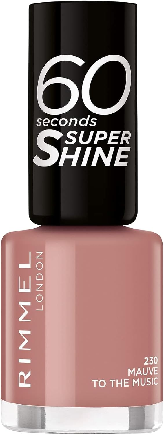 rimmel london 60 seconds super shine nail polish 230 mauve to the music, 8ml