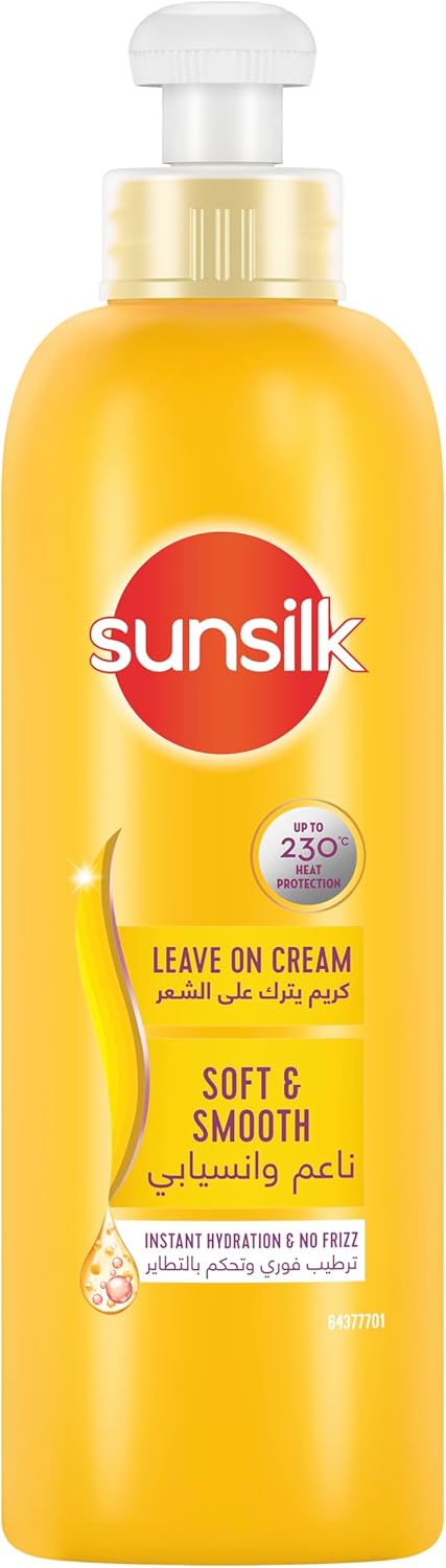 sunsilk leave on cream, with argan oil, for frizzy and dry hair, soft & smooth, effortless styling & 24hr deep nourishment, 200ml