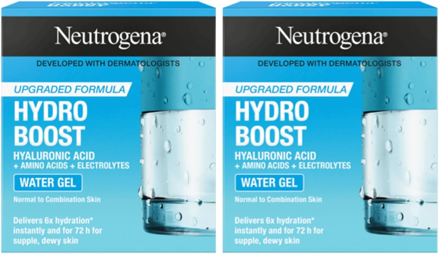 neutrogena face moisturizer water gel, hydro boost with hyaluronic acid, 50ml (pack of 2)