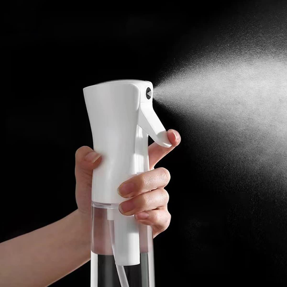 ecvv continuous spray bottle plastic empty hair mist sprayer ultra fine water mister for hairstyling cleaning salons plants pet care (300ml, transparent white)