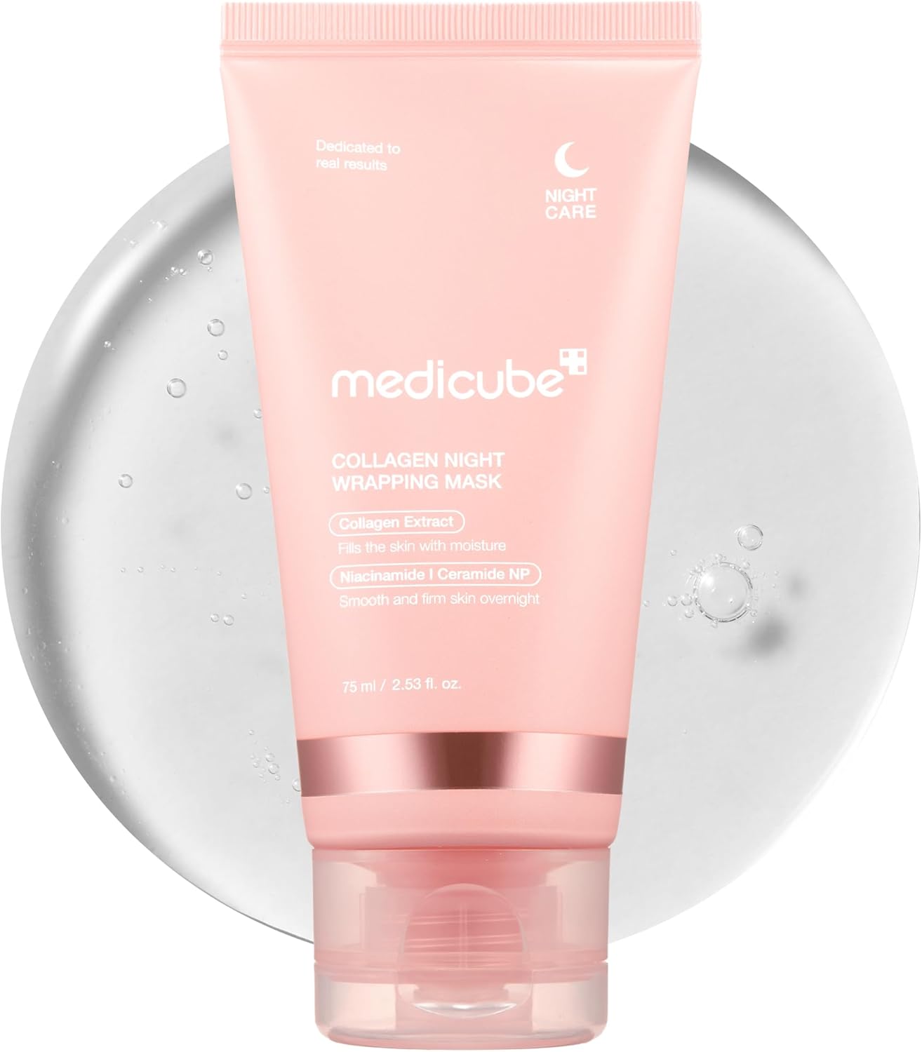 medicube collagen overnight wrapping peel off facial mask pack elasticity & hydration care, reduces sagging & dullness hydrolyzed collagen for glowing skin korean skin care, 2.53 fl.oz