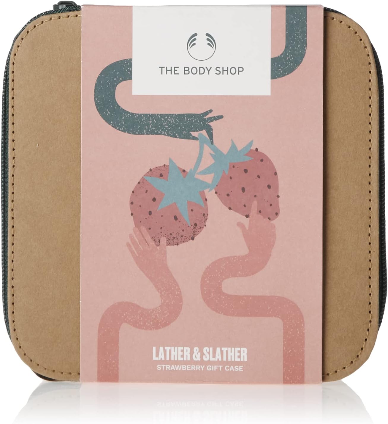 the body shop lather & slather strawberry body care gift set, for normal skin