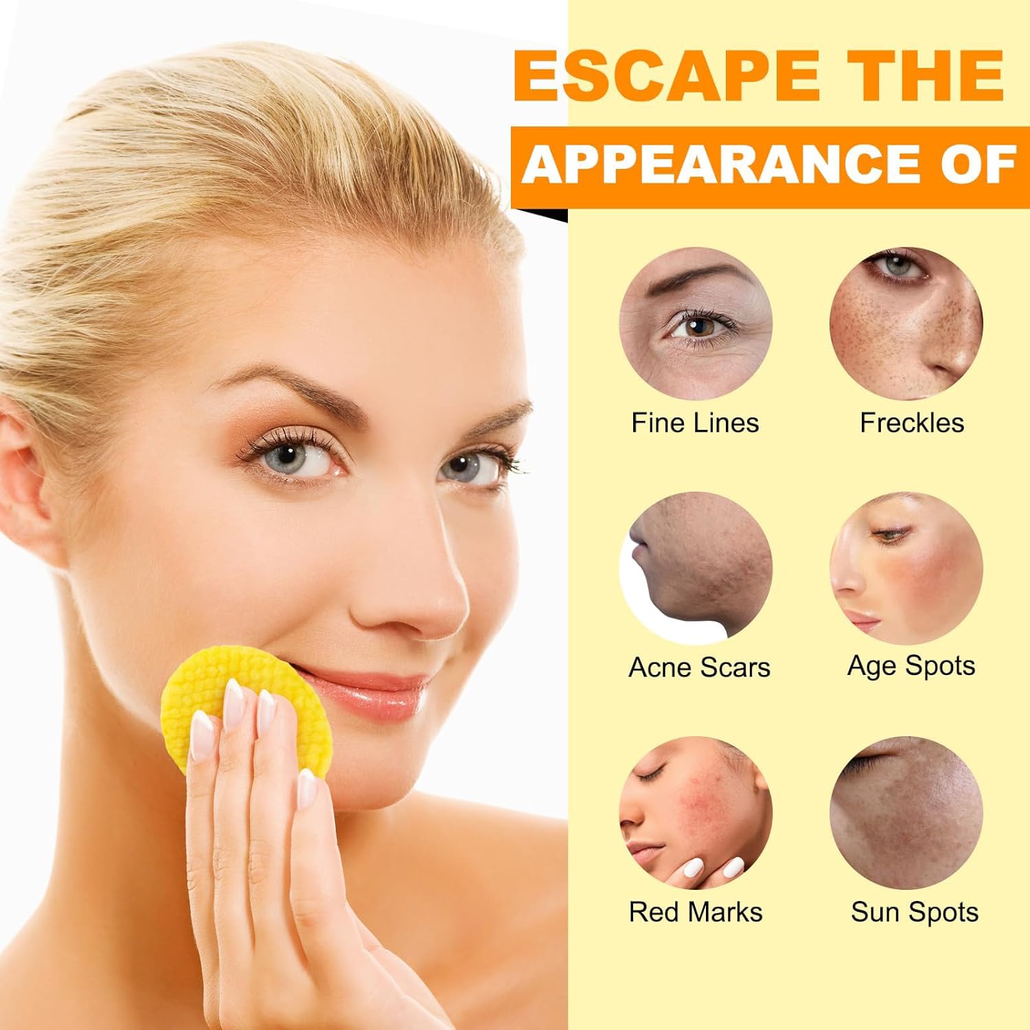 nigwedete 60 pcs turmeric kojic acid pads with vc and vitamin b5, kojic acid and turmeric cleansing pads balance the skin's oils, remove unwanted exfoliation and dirt from the body's skin