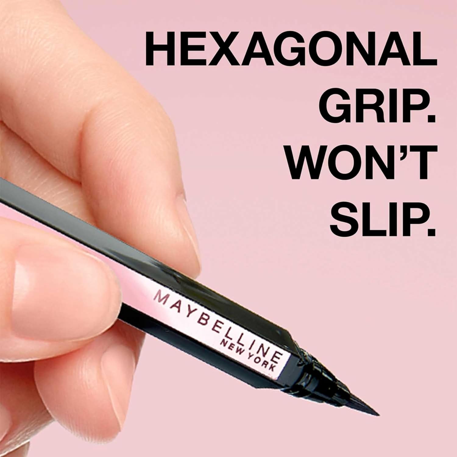 maybelline new york liquid eyeliner, brush tip, long lasting and waterproof, matte finish, hyper easy liner, black