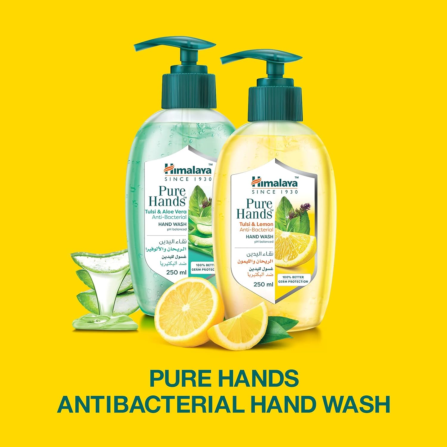 himalaya pure hands wash tulsi & lemon 250ml (2+1 pack) | natural antibacterial hand wash | refreshing & nourishing