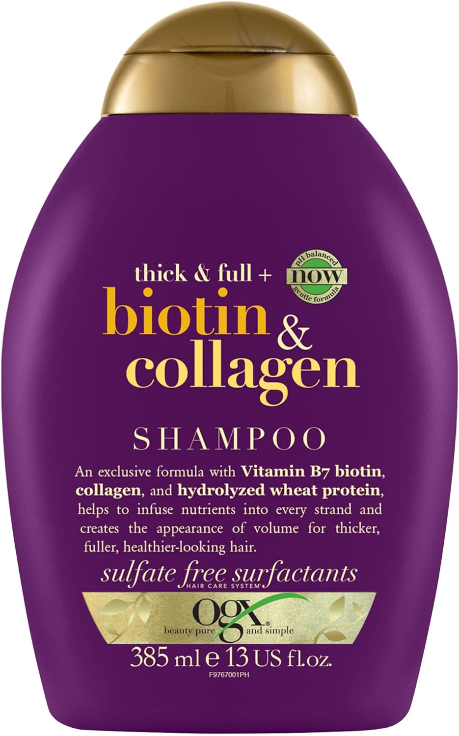 ogx, shampoo, thick and full+ biotin and collagen, 385ml packaging may vary