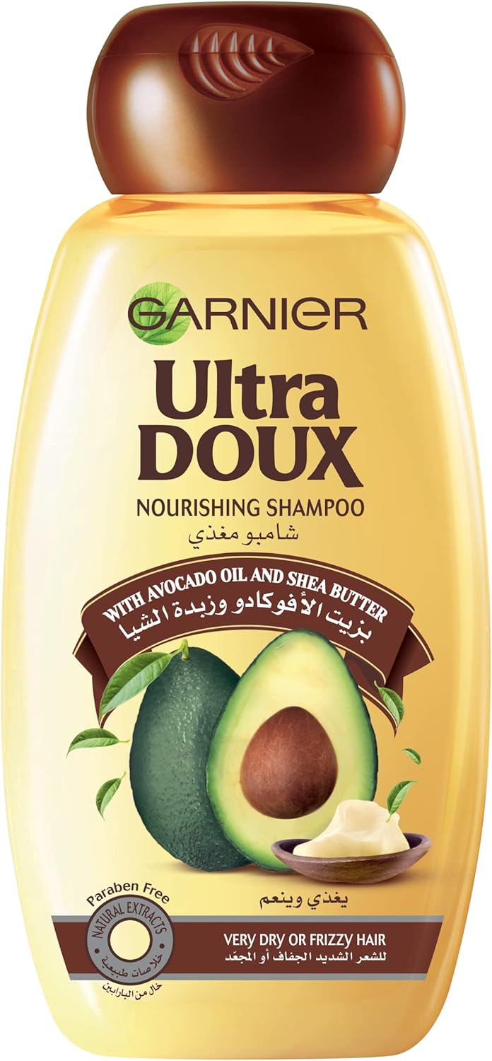 garnier ultra doux avocado oil & shea butter 600ml + 400ml shampoo dual pack, 1.0 count