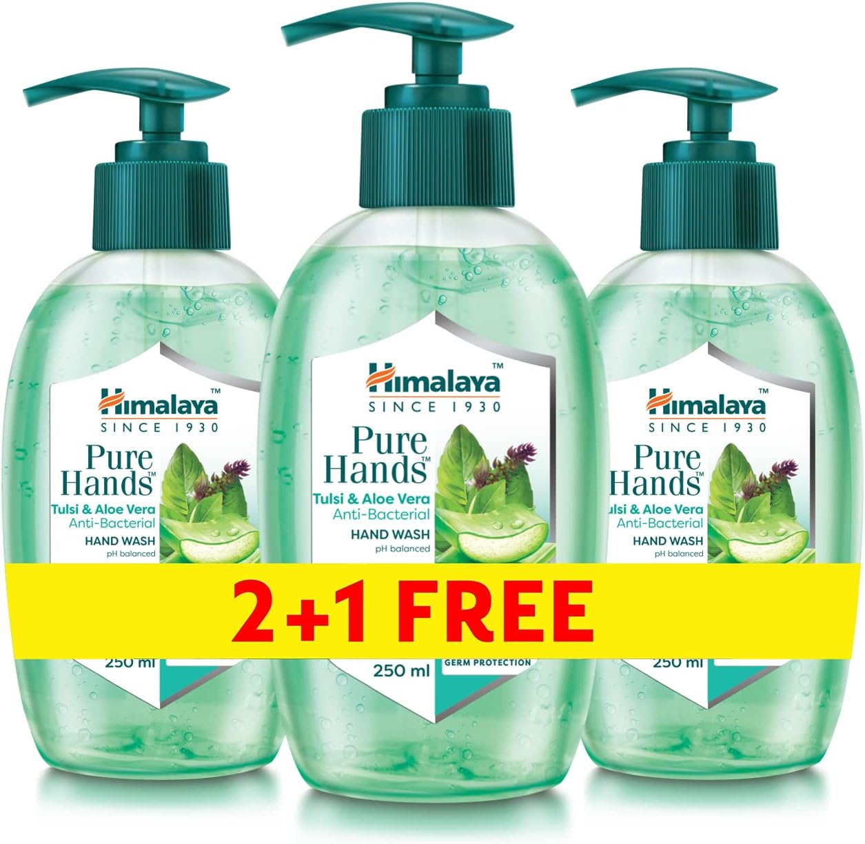 himalaya since 1930 himalaya purehands hand wash soap tulsi & aloe vera effectively protects hands from germs 3x250ml