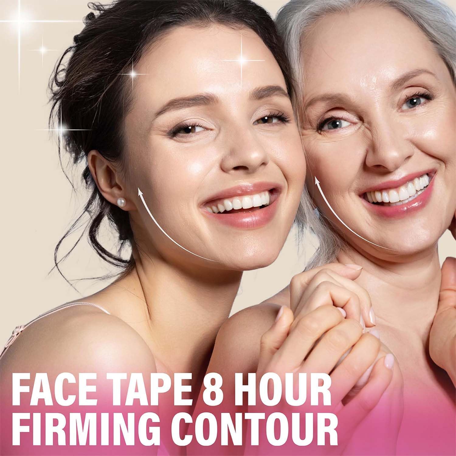 lchyi 2 rolls face tape lifting for wrinkles, elasticity face stickers neck eye double chin lift tape anti wrinkle patches skin care forehead neck lift tape for firming and tightening skin (beige)