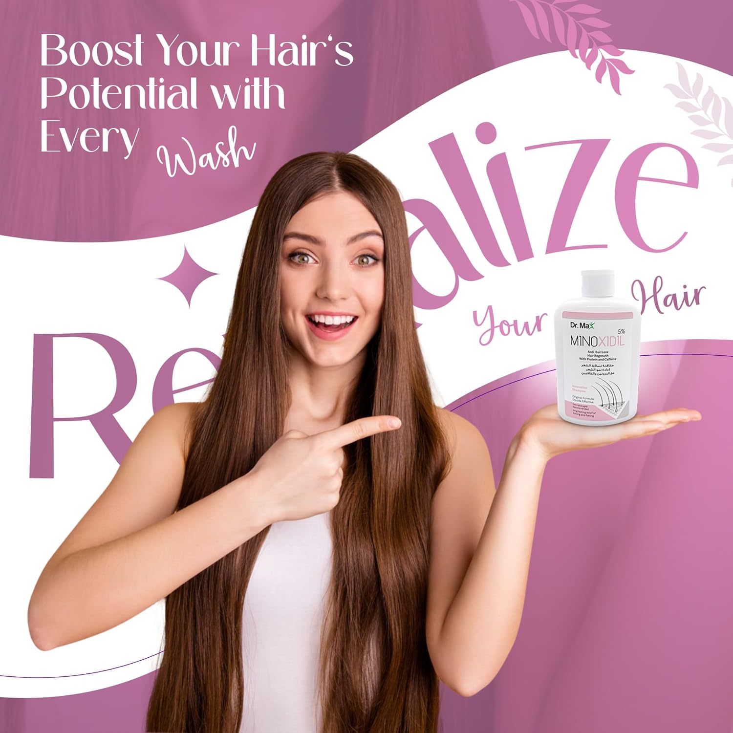 dr max minoxidil 5% anti hair loss shampoo, hair regrowth with protein caffeine long lasting relife of itching and flaking