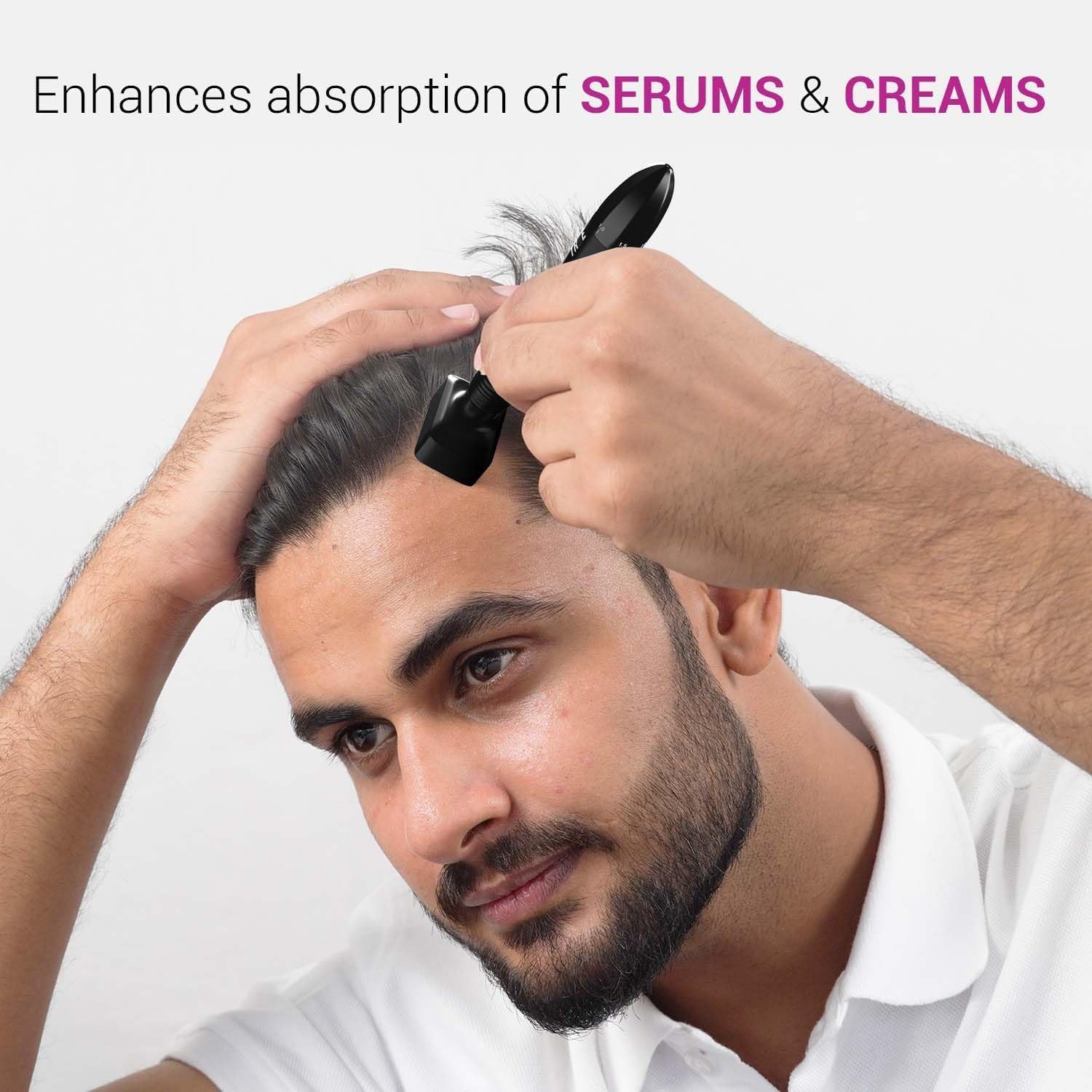 sotrue derma microneedling stamp for hair growth | stainless steel coated adjustable needles 0.25mm to 3mm | 140 microneedling stamp for skin repair, face, hair & beard growth | reduces acne scars |