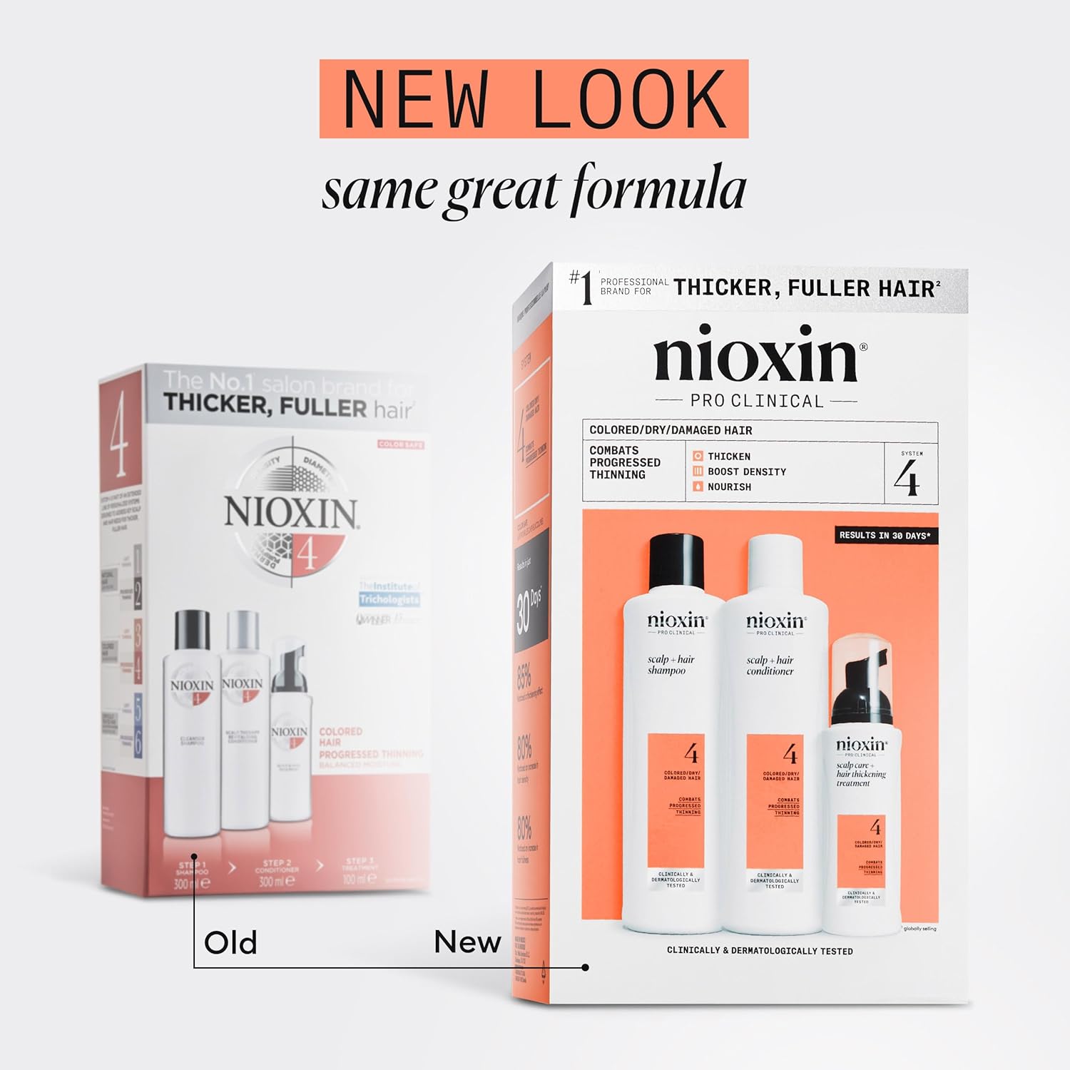 nioxin system 4 colored hair progressed thinning kit for unisex 3 pc, multi