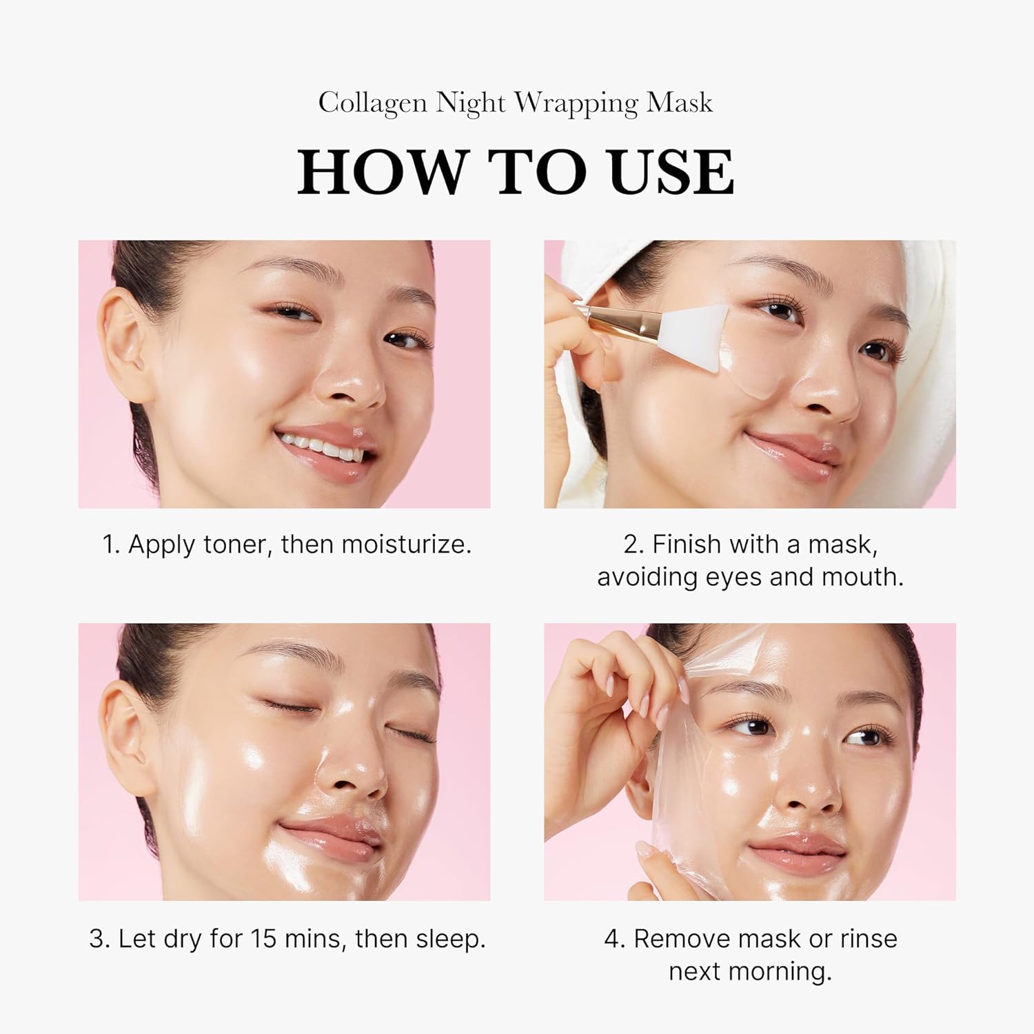 medicube collagen overnight wrapping peel off facial mask pack elasticity & hydration care, reduces sagging & dullness hydrolyzed collagen for glowing skin korean skin care, 2.53 fl.oz