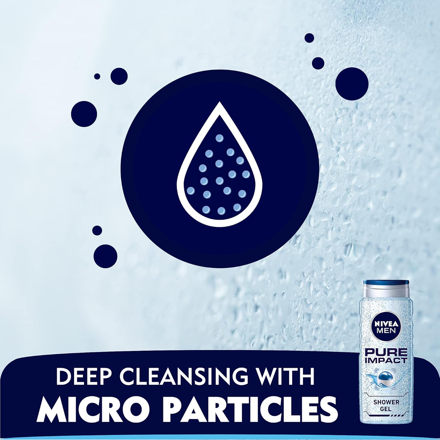 nivea men 3in1 shower gel, pure impact fresh scent, 2x500ml