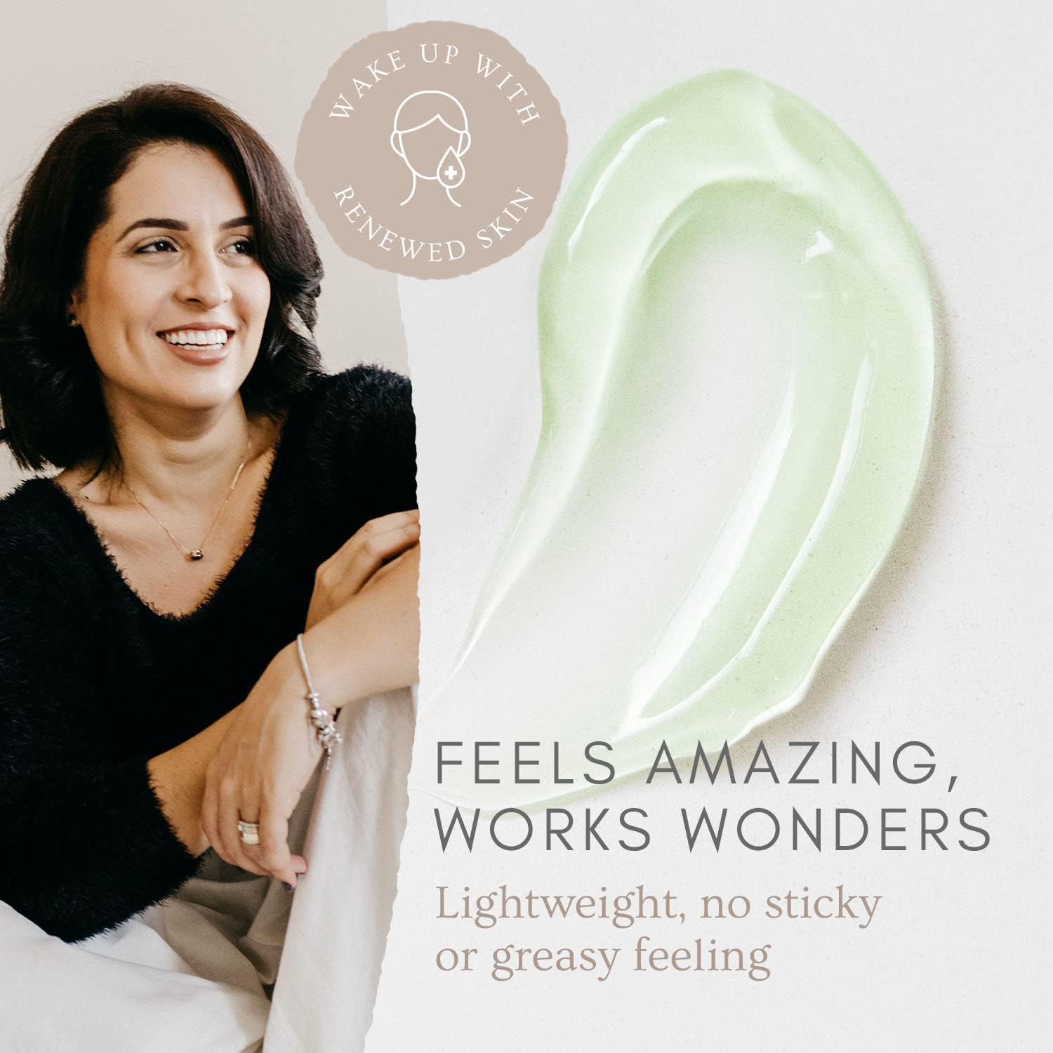 doppeltree renew overnight facial mask with aloe vera gel & hyaluronic acid, anti aging hydrating face mask for night time skin care & repair made in usa