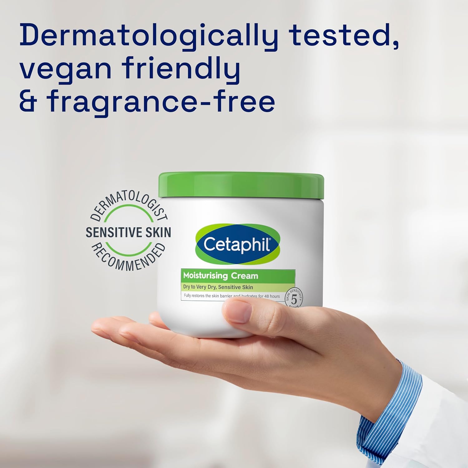 cetaphil moisturizing cream, face & body moisturizer for men & women, dry to very dry and sensitive skin, unscented, 453g