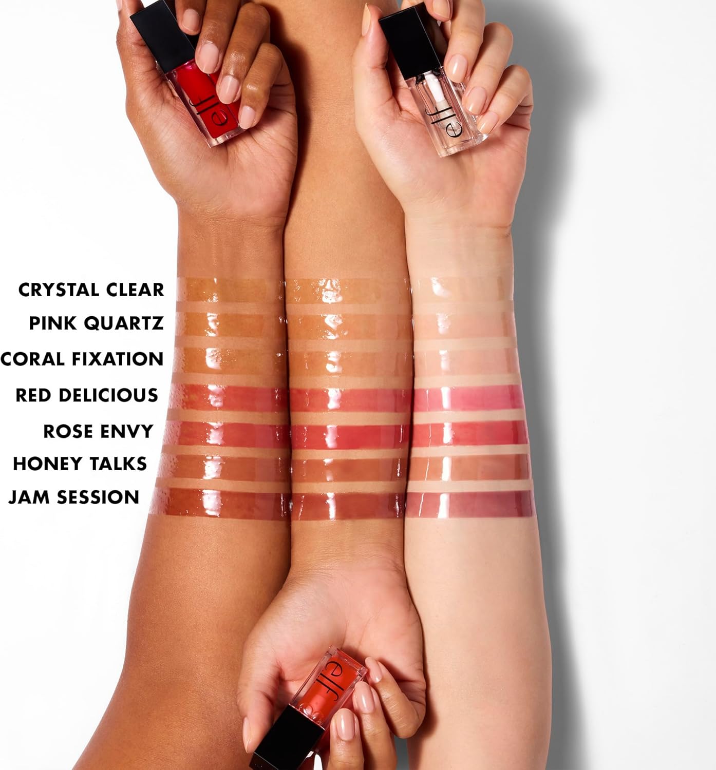 e.l.f. glow reviver lip oil, nourishing, tinted lip oil for a high gloss finish, enriched with jojoba oil, vegan & cruelty free, jam session