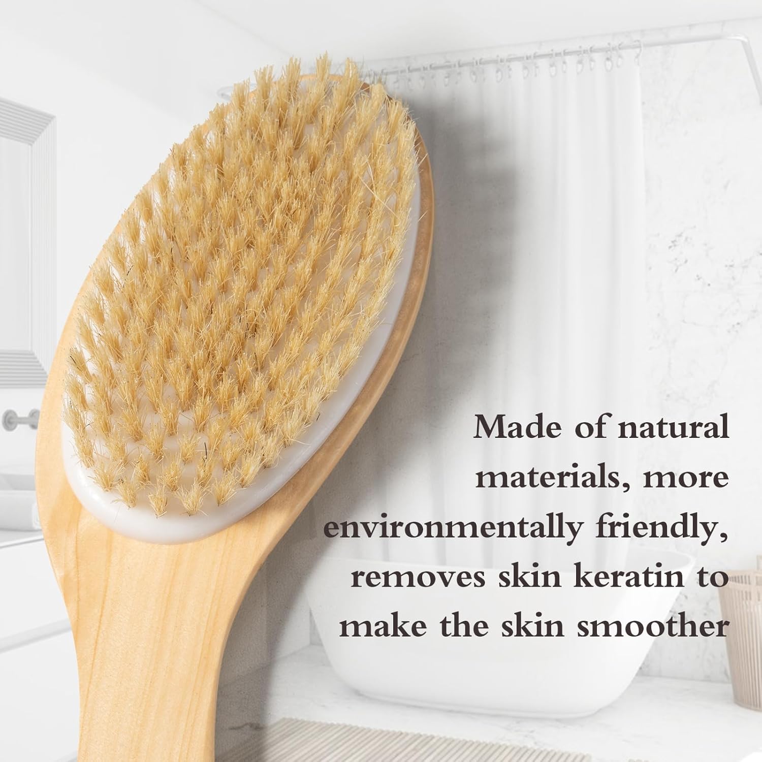 moment dry brushing body brush natural boar bristle body brush dry skin scrub brushes with contoured wooden dry brushes for back legs feet exfoliates dead skin