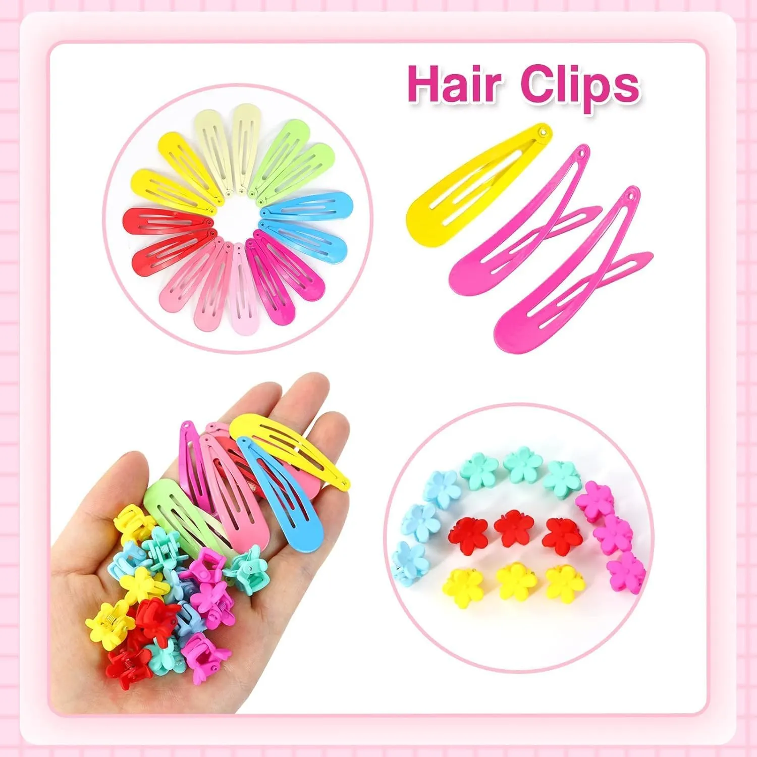 Idrese 1110 Pcs Hair Accessories Gift Box for Girls,Elastic Hair Ties,Big Bows Decorative Spring Hair Clip,Colorful Cute Hairband Sets with Box for Girls,and Women