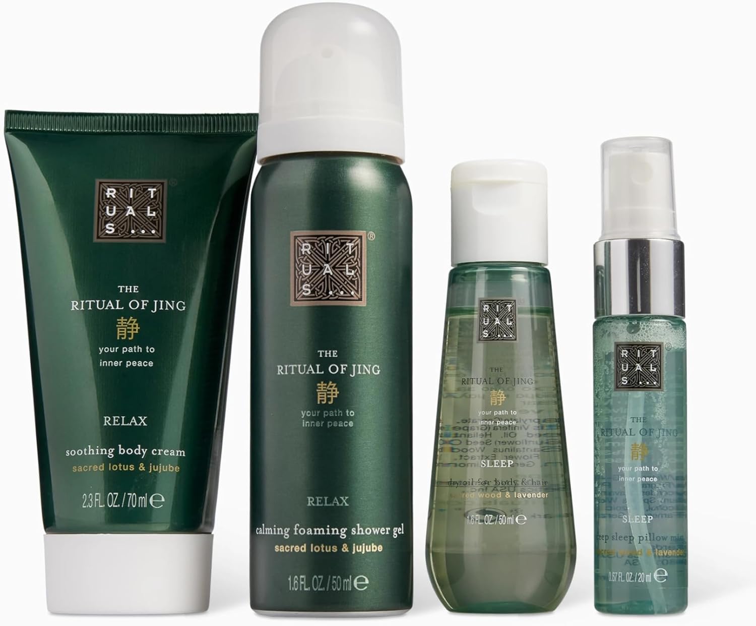 rituals gift set for women from the ritual of jing, small with sacred lotus, jujube & chinese mint relaxing & calming properties
