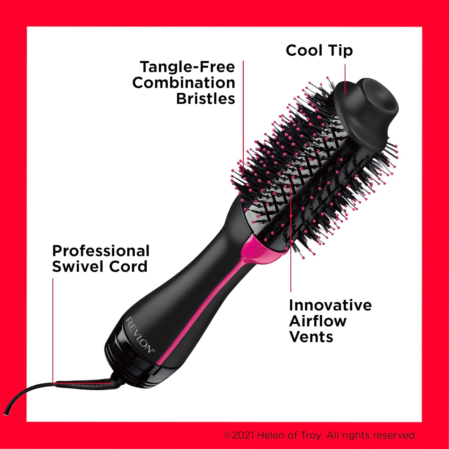 revlon rvdr5222 one step hair dryer & volumizer, 2 heat setting plus cool setting