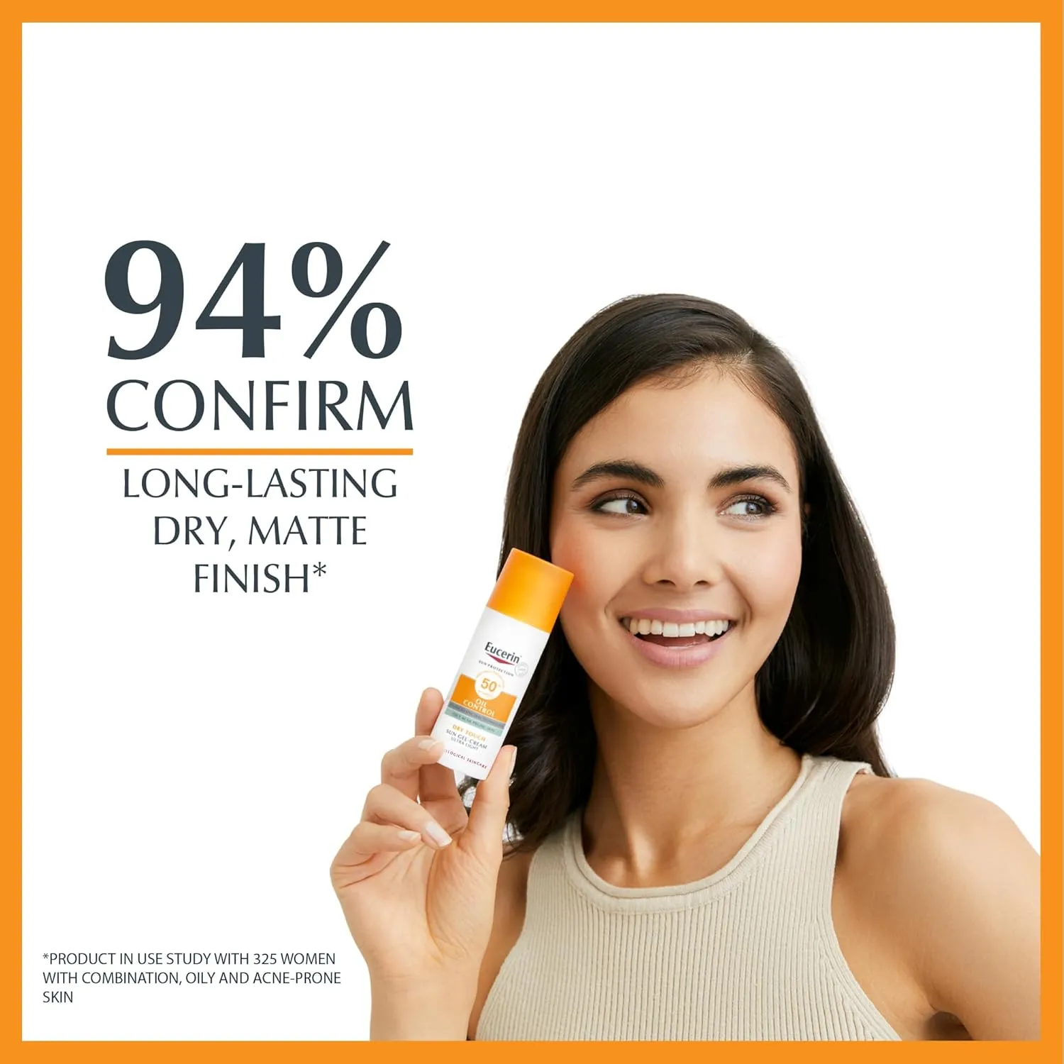 Eucerin Face Sunscreen Oil Control Gel-Cream Dry Touch, High UVA/UVB Protection, SPF 50+, Light Texture Sun Protection, Suitable Under Make-Up, For Oily Acne-Prone Skin, 50ml x 2