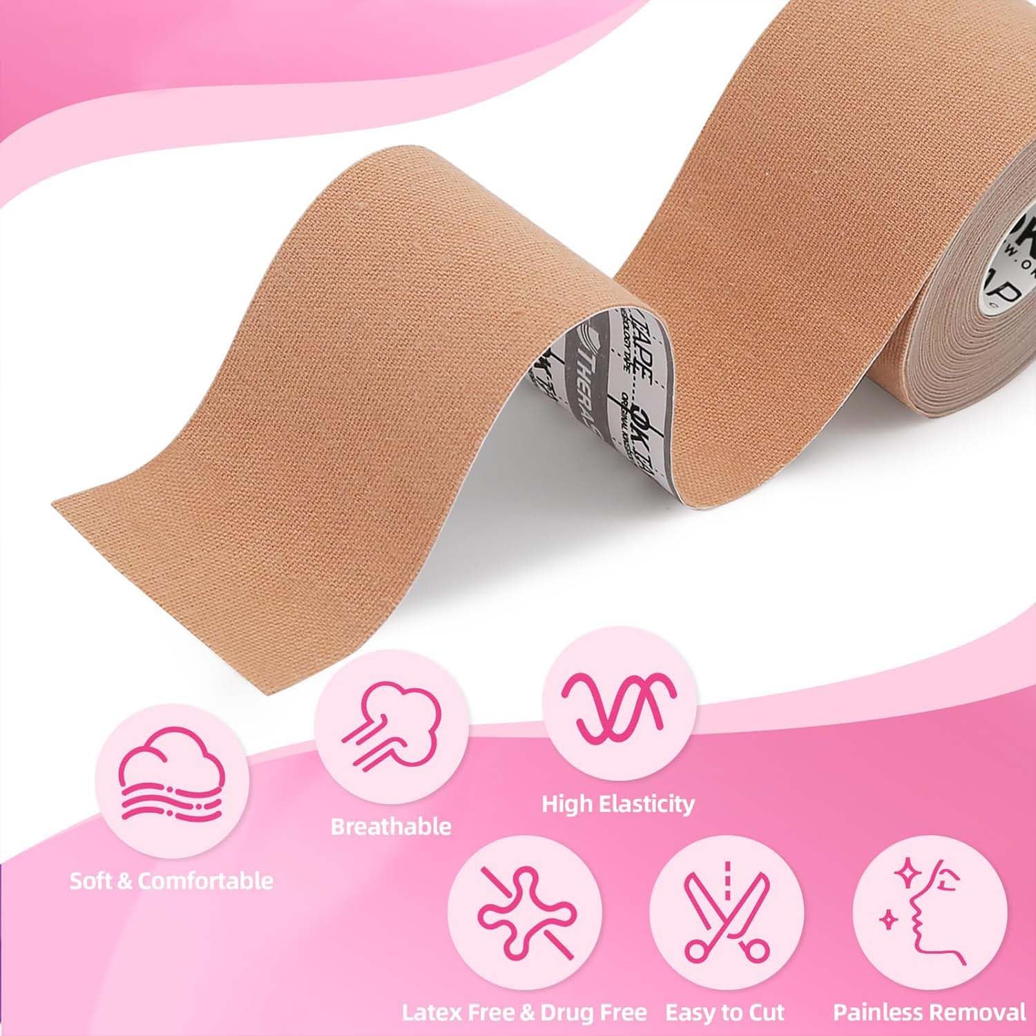 lchyi 2 rolls face tape lifting for wrinkles, elasticity face stickers neck eye double chin lift tape anti wrinkle patches skin care forehead neck lift tape for firming and tightening skin (beige)