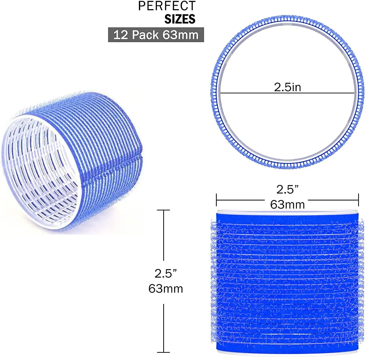 Premify 24Pcs Jumbo Hair Rollers Set, 12 Pieces Self Grip Holding Large Hair Rollers Curlers 64 x 63 mm & 12 Pieces Duckbill Sectioning Clips for Salon Barber Hairdressing Hair Styling Rollers