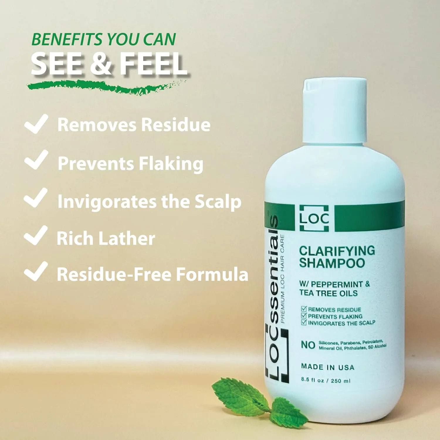 LOCssentials Clarifying Shampoo for Dreadlocks – Professional Shampoo for Dreadlocks, Interlocks, Microlocs, Twists – Premium Braid Shampoo with Peppermint, Tea Tree Oils – Vegan and Paraben-Free - Image 2