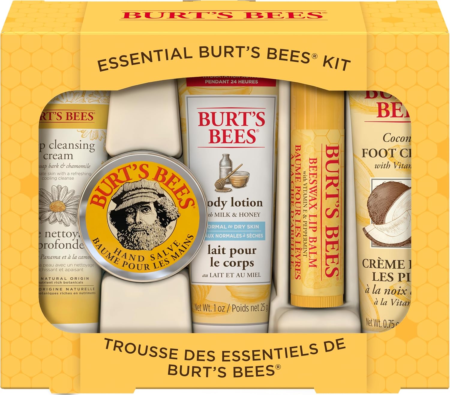 burt's bees essential kit by for women 5 pc kit 1oz body lotion with milk and honey, 0.3o
