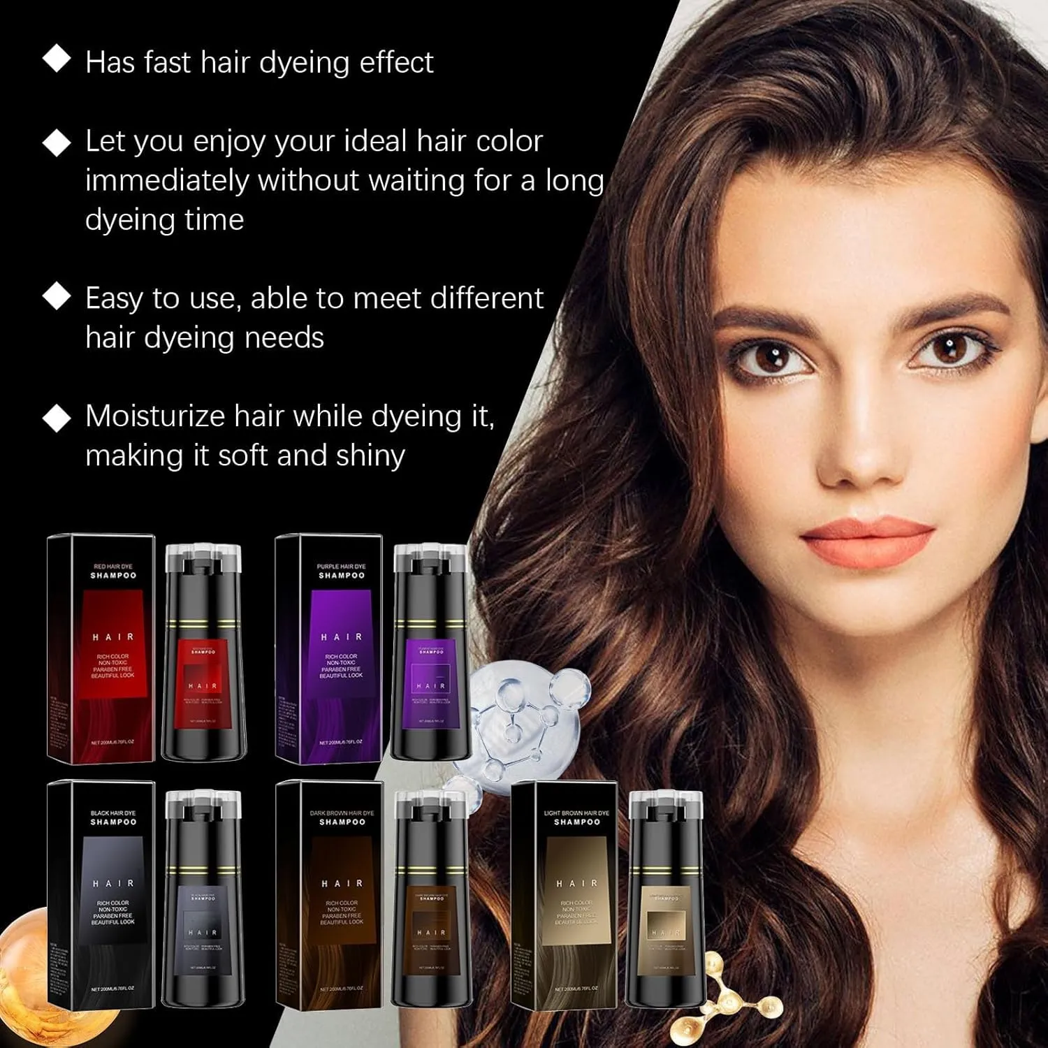 Polar Hair Dye Shampoo,Polar Hair Care,Polar Dye Shampoo,Polar Instant Dye Shampoo,Polar Hair Color Shampoo,Polar Color Restoring Shampoo,Healthy Hair Dye Shampoo,Black Hair Dye Shampoo (Brown)