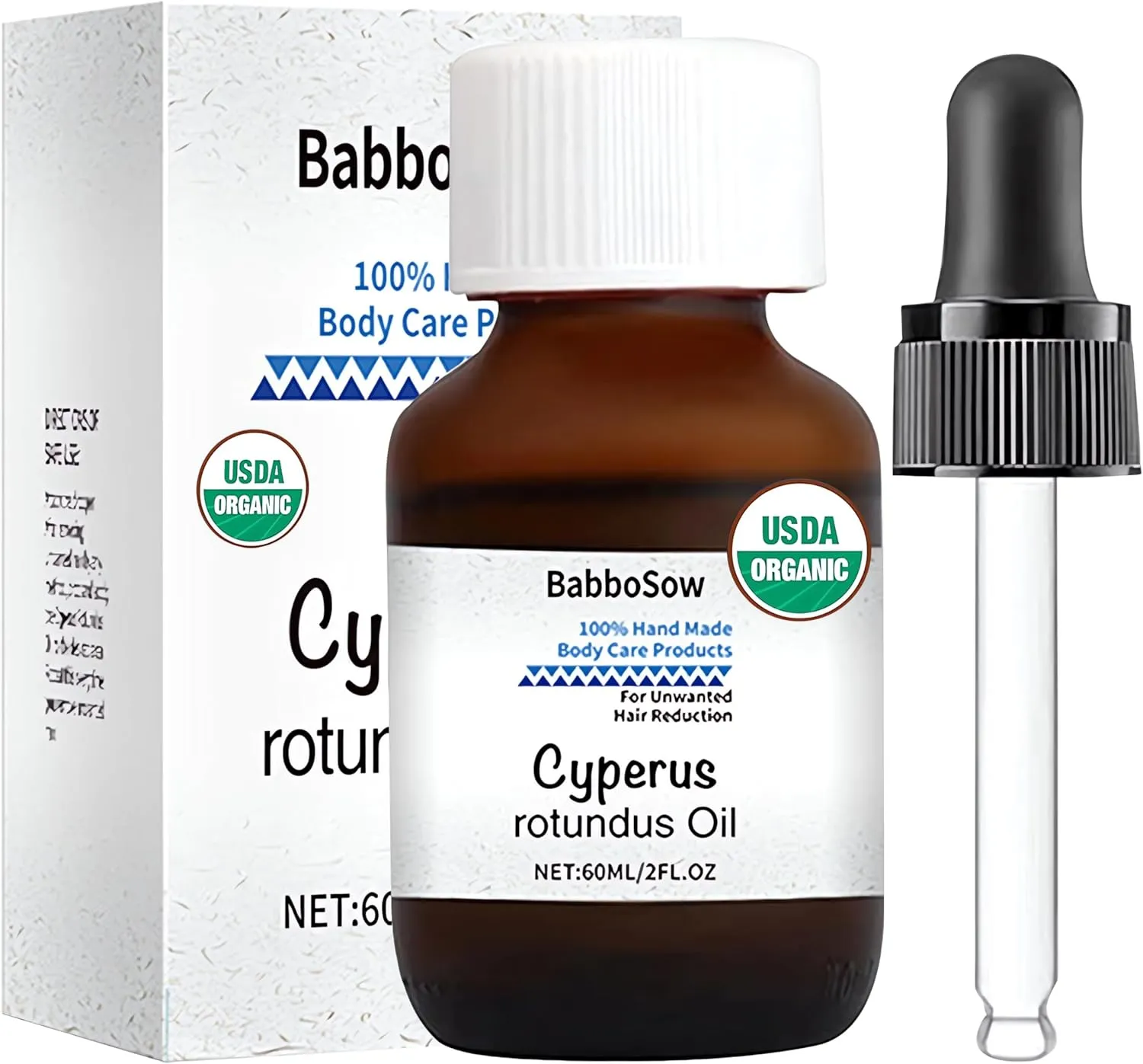 Nigwedete Cyperus Rotundus Oil Organic (60ml), Cyperus Oil 100% Natural Nut Grass Oil for Reducing Body Hair Growth, Smooth Skin & Hair Removal, Moisturizing & Soothing