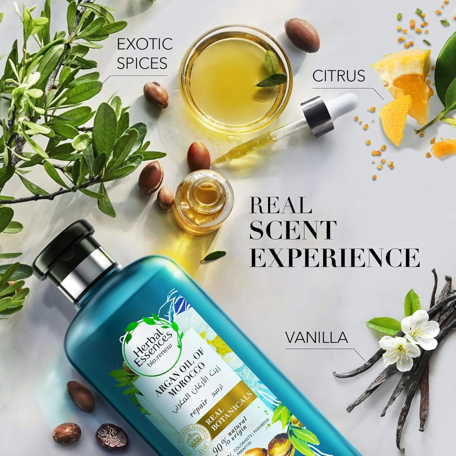 herbal essences bio renew, argan oil of morocco, shampoo 400ml + conditioner 400ml