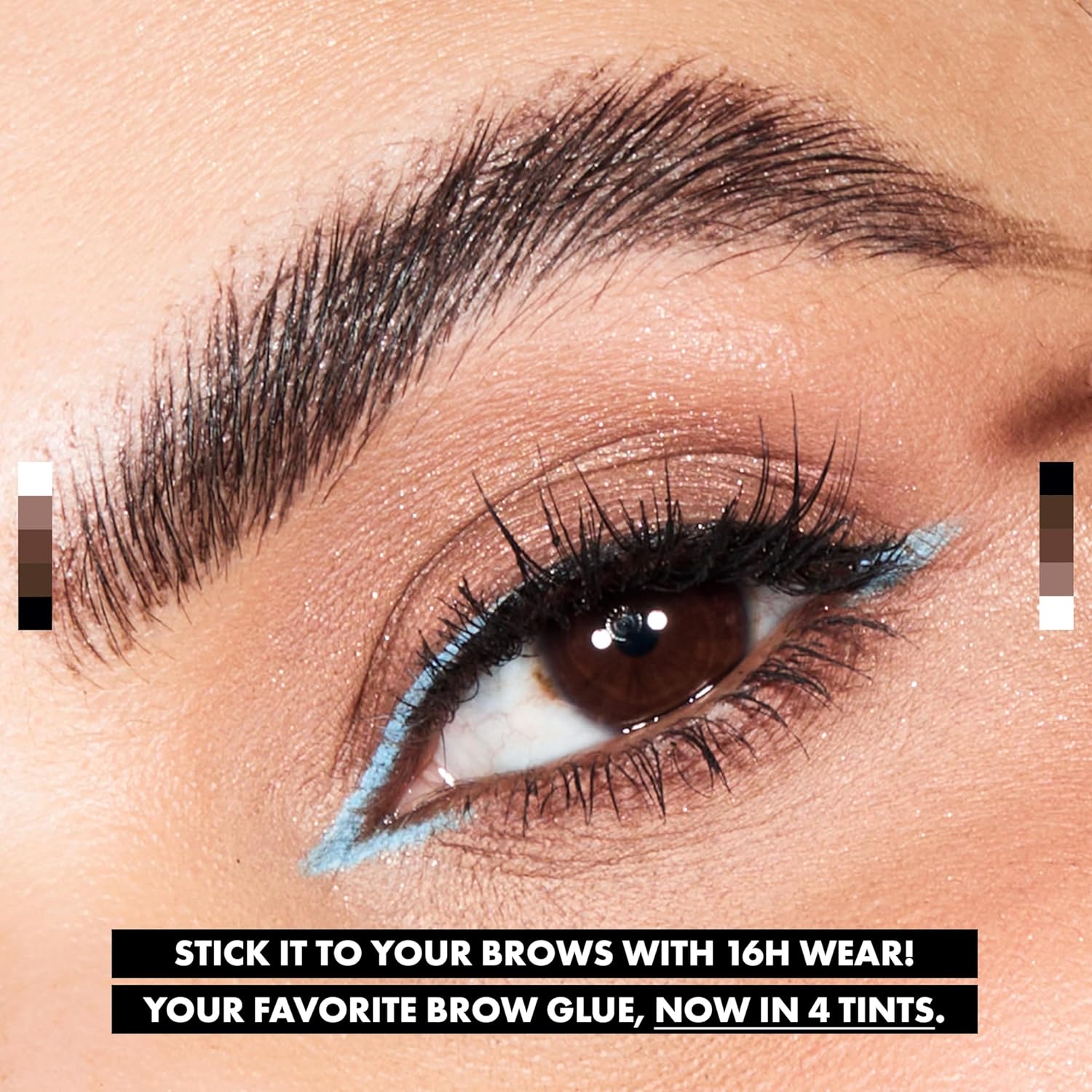 nyx professional makeup the brow glue extreme hold eyebrow setting gel, 16 hour hold, vegan formula, natural finish, brush applicator, shade: clear (01)